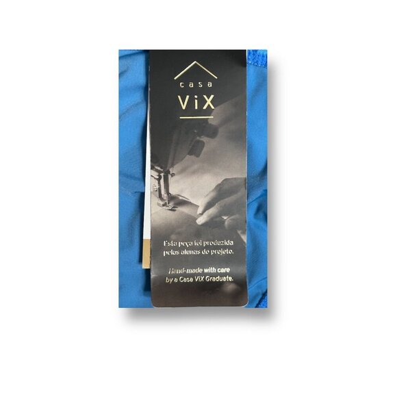 ViX XL Blue Polyamide Bia Tube Bikini Bottom 24K Gold Accents Full Coverage NWT - Picture 11 of 13